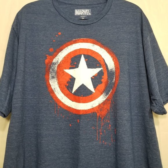 Marvel Captain America Shield Tshirt navy sz 2XL - Picture 8 of 8